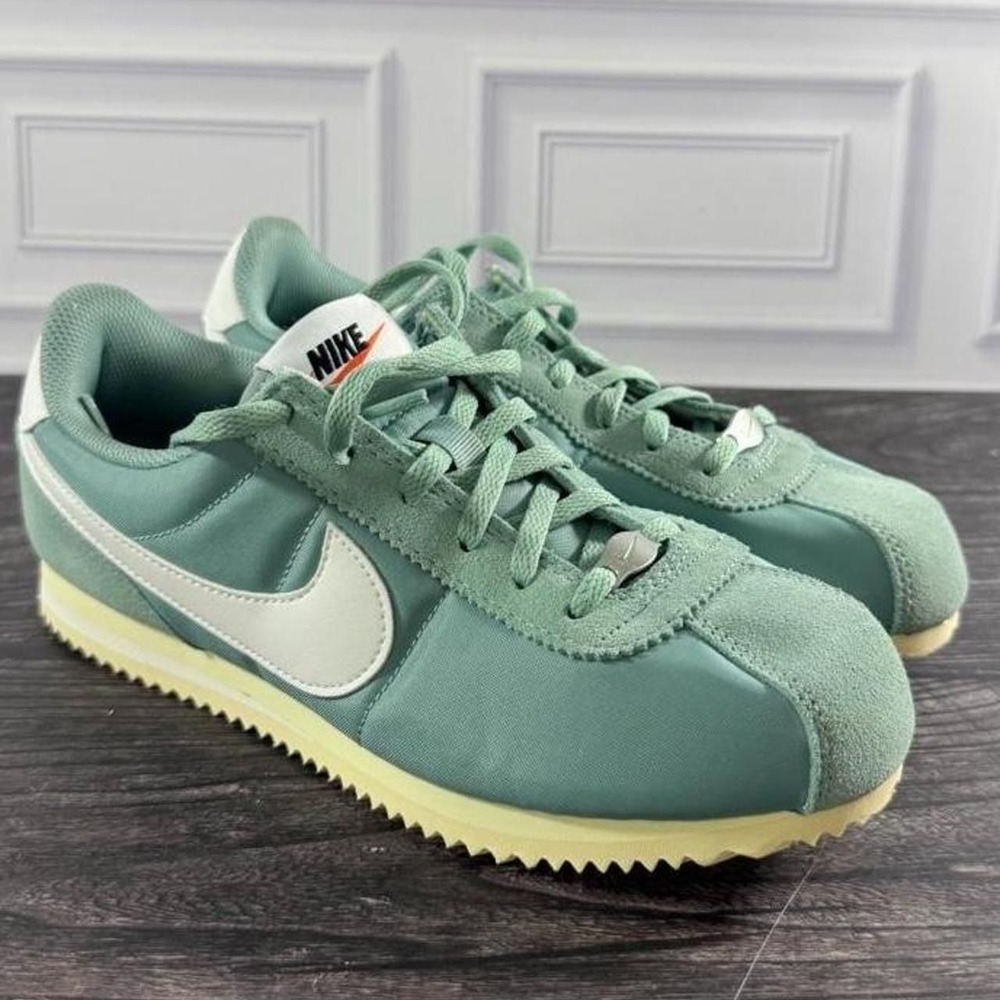 Nike Cortez sneakers in green & white